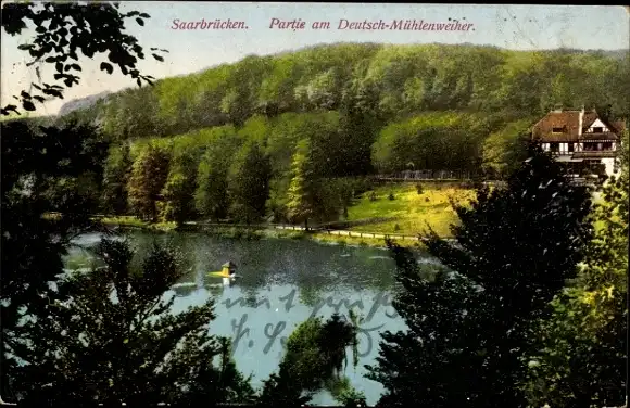 Ak Saarbrücken im Saarland, Deutsch-Mühlenweiher