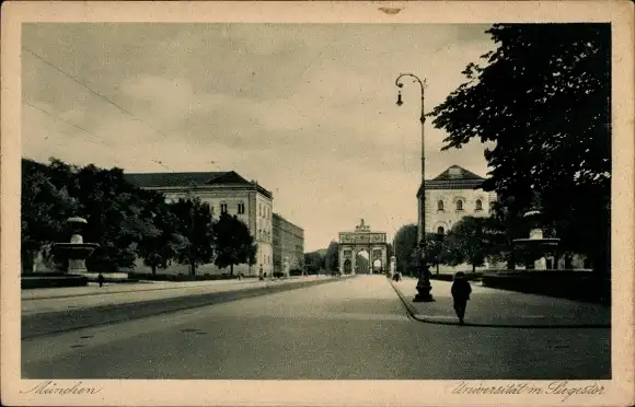 Ak München, Universität, Siegestor