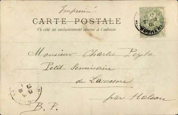 Ak Tarbes Hautes Pyrénées, Caserne d'artillerie, Statue Larrey