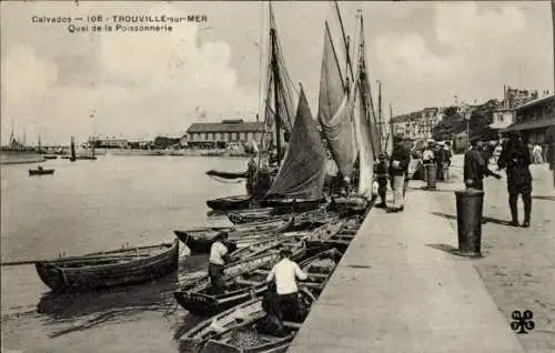 Ak Trouville sur Mer Calvados, Quai de la Poissonnerie