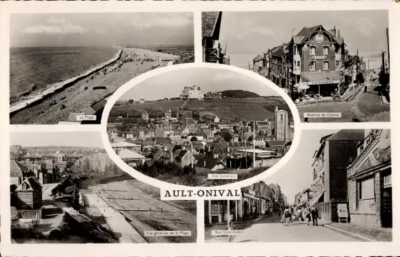 Ak Onival Ault Somme, Strand, Avenue du Casino, Vue generale, Rue Saint Valery