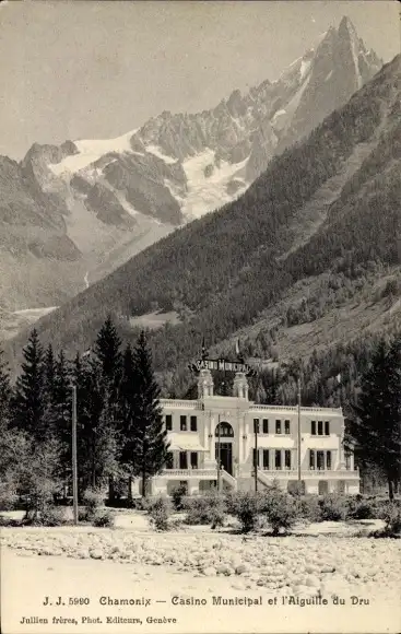 Ak Chamonix Mont Blanc Haute Savoie, Casino Municipal, Alguille du Dru