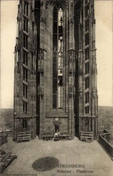 Ak Strasbourg Straßburg Elsass Bas Rhin, Münster, Plattform