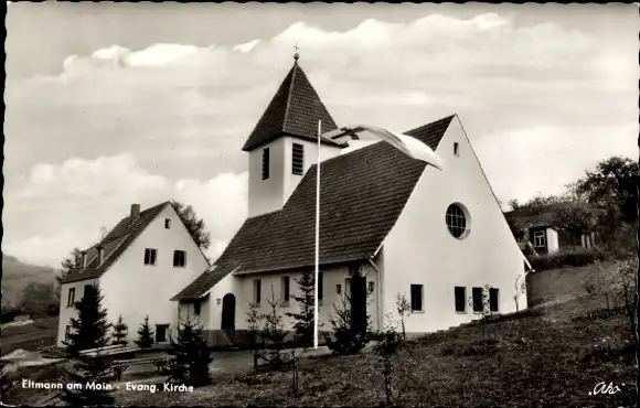 Ak Eltmann in Unterfranken, evangelische Kirche