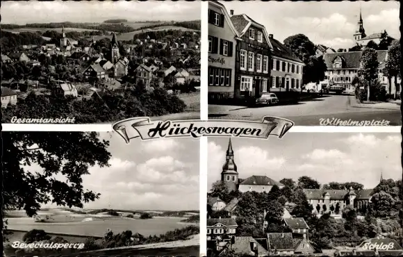 Ak Hückeswagen im Oberbergischen Kreis, Schloss, Wilhelmsplatz, Gesamtansicht