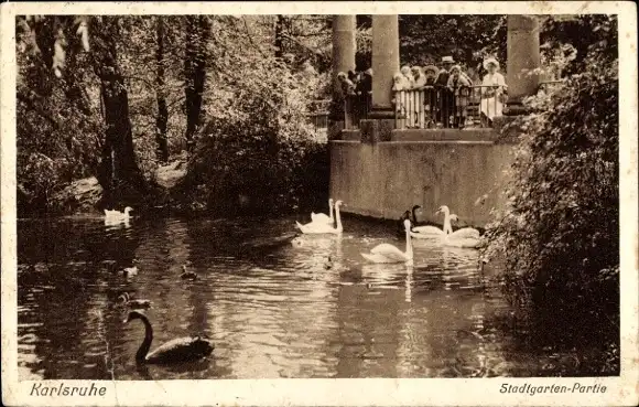 Ak Karlsruhe in Baden, Stadtgarten
