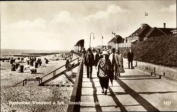 Ak Westerland auf Sylt, Strandpromenade