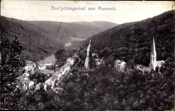 Ak Schlangenbad im Taunus Hessen, Blick vom Musensitz