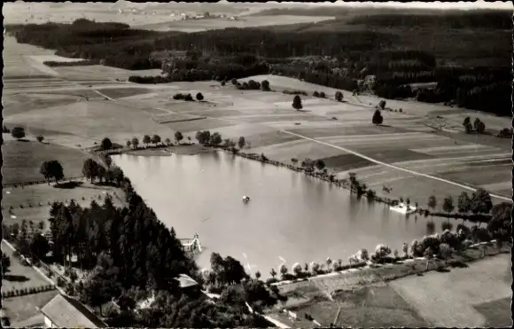 Ak Bad Wörishofen im Unterallgäu, Waldsee, Flugbild