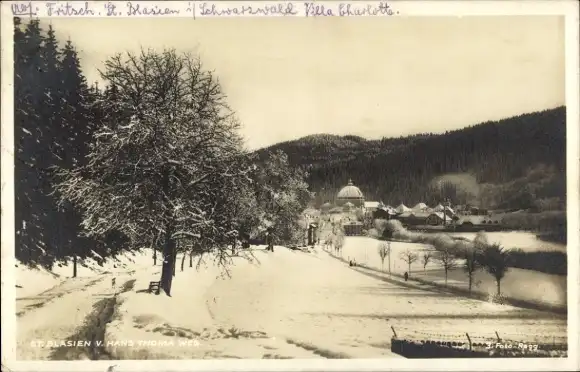 Ak Sankt Blasien im Schwarzwald, Blick vom Hans Thoma Weg, Winter