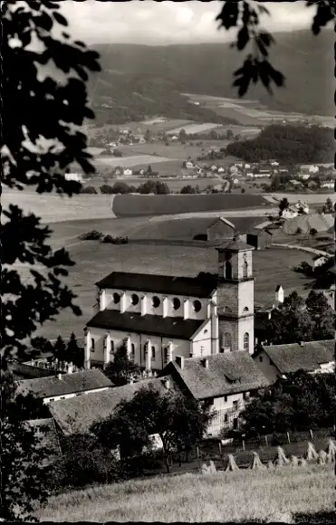 Ak Gotteszell in Niederbayern, Kirche, Panorama