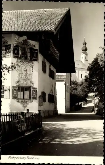 Ak Ruhpolding in Oberbayern, Rathaus