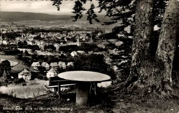 Ak Erbach im Odenwald Hessen, Blick von Oberen Schöllenberg