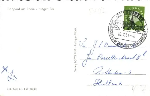 Ak Boppard am Rhein, Binger Tor