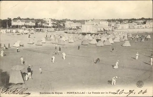 Ak Pontaillac Royan Charente Maritime, Le Tennis sur la Plage