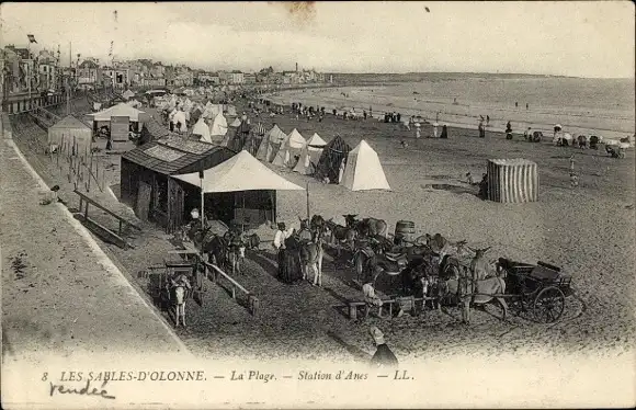 Ak Les Sables d'Olonne Vendée, La Plage, Station d'Anes