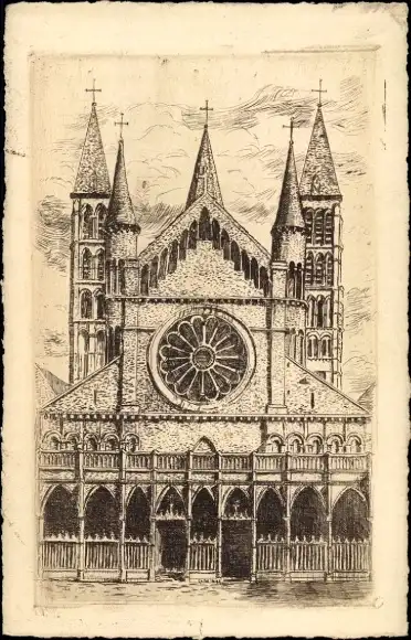 Künstler Ak Tournai Wallonien Hennegau, Kathedrale