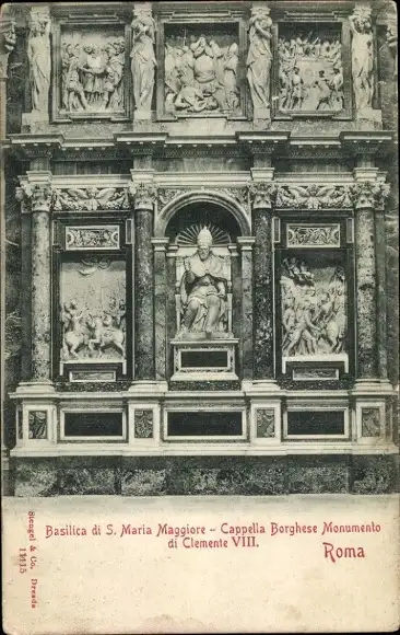 Ak Roma Rom Lazio, Basilica di S. Maria Maggiore, Cappella Borghese Monumento di Clemente VIII.