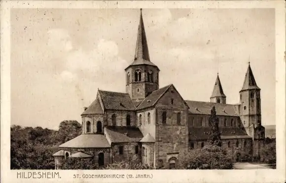 Ak Hildesheim in Niedersachsen, St. Godehardikirche