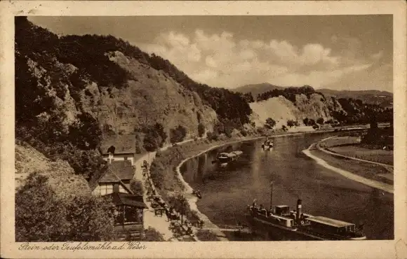 Ak Pegestorf an der Weser, Steinmühle, Teufelsmühle