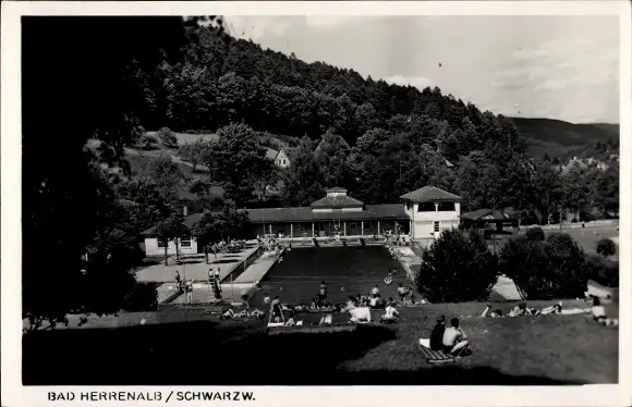 Ak Bad Herrenalb im Schwarzwald, Freibad