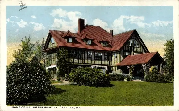 Ak Danville Illinois USA, Home of Mr. Julius Hegeler
