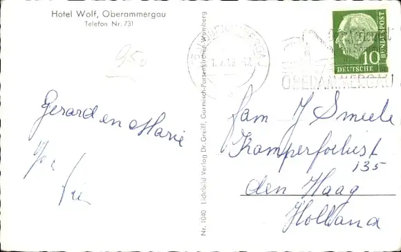 Ak Oberammergau in Oberbayern, Hotel Wolf