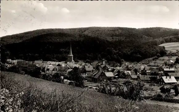 Ak Waldkappel in Hessen, Totalansicht, Kirchturm