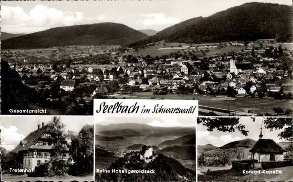 Ak Seelbach im Schwarzwald Baden, Gesamtansicht, Tretenhof, Ruine Hohengeroldseck, Konrad-Kapelle