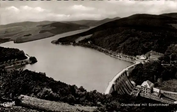 Ak Helminghausen Marsberg im Sauerland, Diemeltalsperre, Diemelsee, Sperrmauer