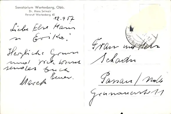 Ak Wartenberg Oberbayern, Sanatorium Wartenberg, Dr. Hans Selmair, Park