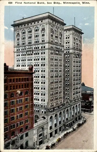 Ak Minneapolis Minnesota USA, First National Bank, Soo Building
