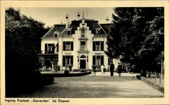 Ak Elspeet Gelderland, Kasteel Staverden, Eingang