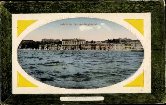 Passepartout Ak Beşiktaş Konstantinopel Istanbul Türkei, Dolmabahçe, Palast Dolma Bagtsche