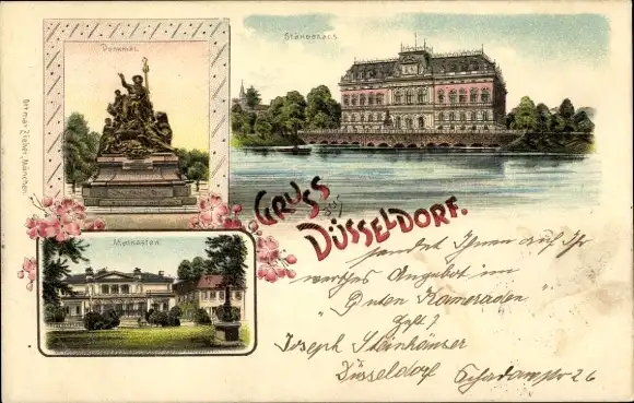 Litho Düsseldorf, Vater Rhein, Denkmal am Ständehaus, Malkasten