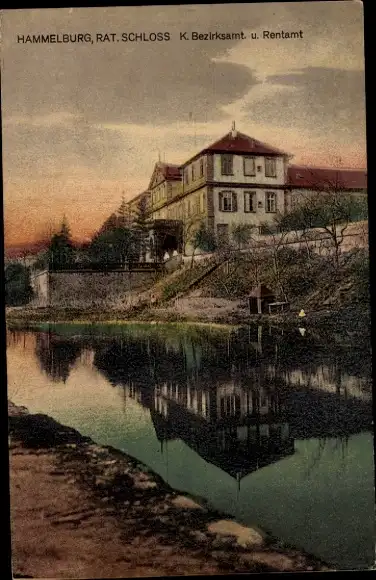 Ak Hammelburg in Unterfranken Bayern, Schloss, Bezirksamt, Rentamt