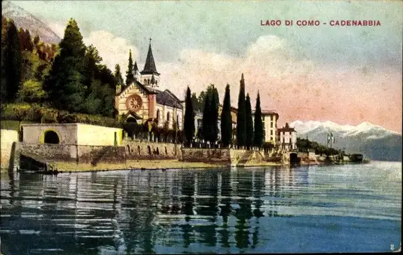 Ak Cadenabbia Lago di Como Lombardia Italien, Uferansicht