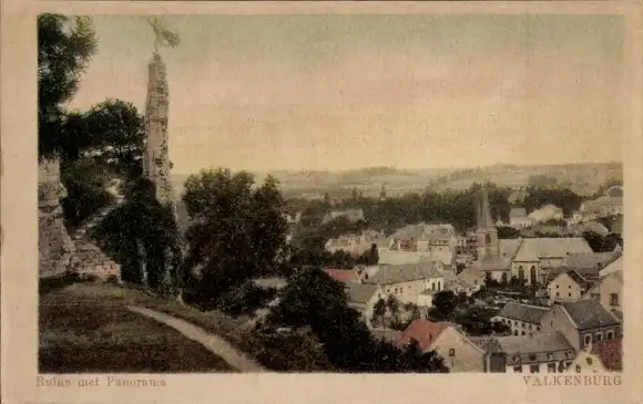 Ak Valkenburg Limburg Niederlande, Ruine, Panorama