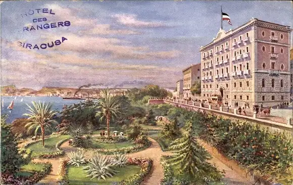 Künstler Ak Siracusa Syrakus Sicilia, Hôtel des Étrangers