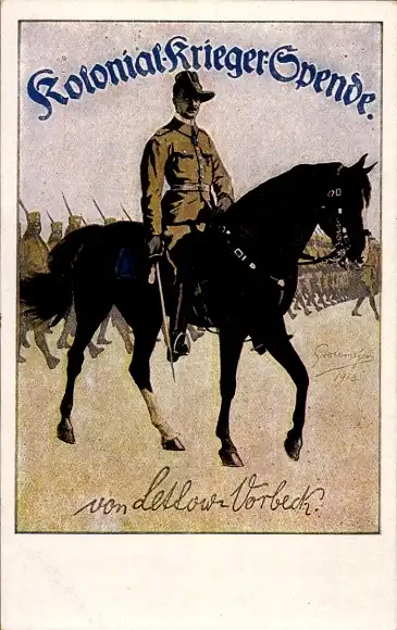 Künstler Ak Grotemeyer, Fritz, Kolonialkriegerspende, General von Lettow Vorbeck