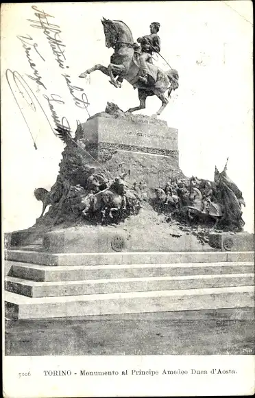 Ak Torino Turin Piemonte, Monumento al Principe Amedeo