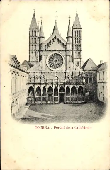 Ak Tournai Wallonien Hennegau, Kathedrale