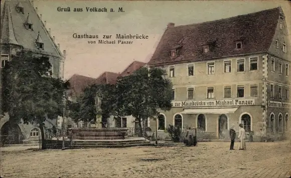 Ak Volkach am Main Unterfranken, Gasthaus zur Mainbrücke