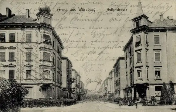 Ak Würzburg am Main Unterfranken, Huttenstraße