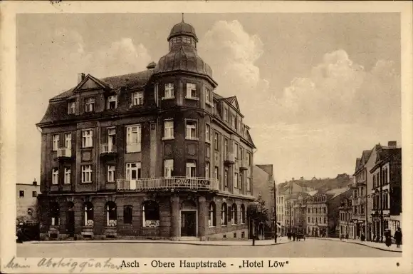 Ak Aš Asch Region Karlsbad, Obere Hauptstraße, Hotel Löw