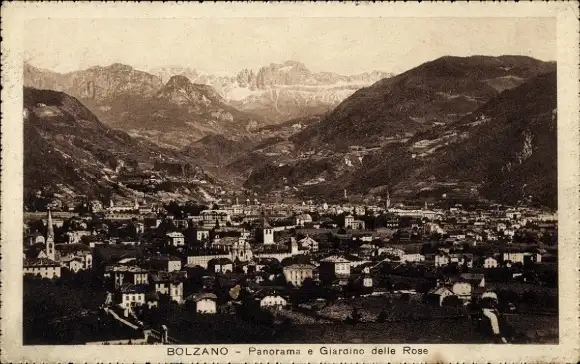 Ak Bozen Bolzano Südtirol, Panorama e Giardino delle Rose