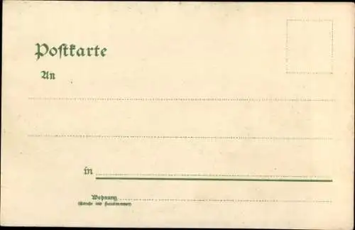 Litho Leipzig in Sachsen, Erinnerung an Besuch König Georg 1902
