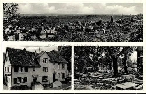 Ak Seckbach Frankfurt am Main, Gasthaus Zum Anker, Blick auf den Ort