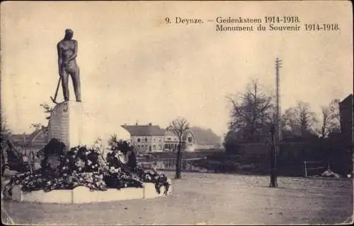 Ak Deynze Deinze Ostflandern, Gedenksteen 1914-1918