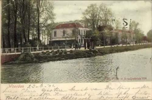 Ak Woerden Utrecht Niederlande, Teilansicht, Kanal